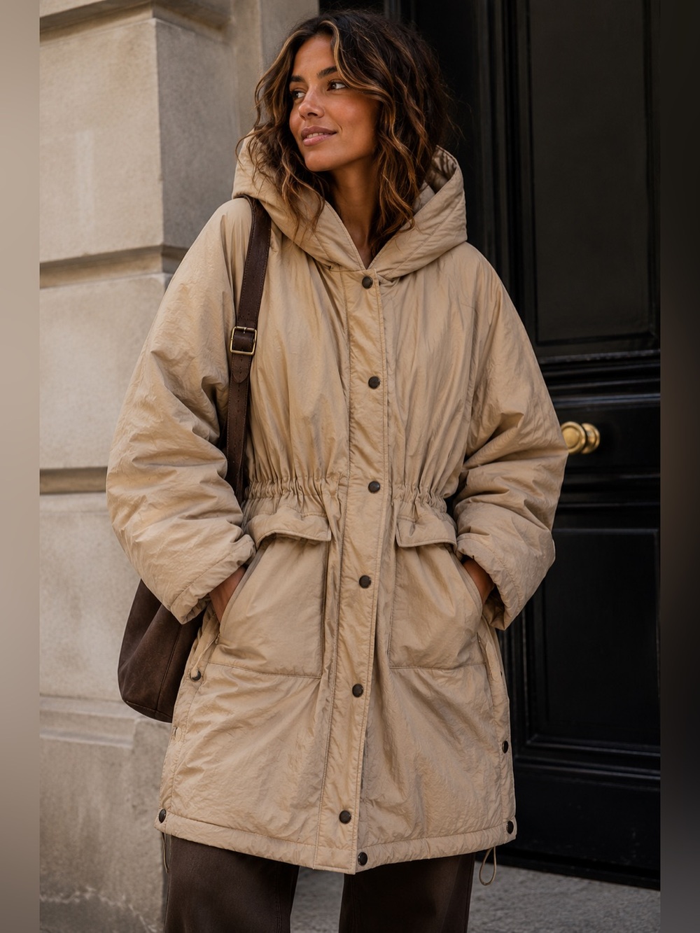 POL Beige Hooded Trench Coat